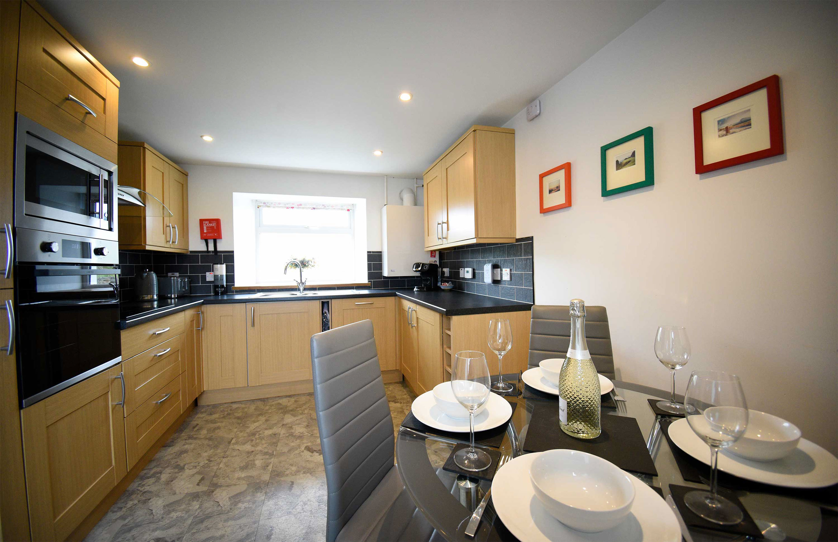 Aird Cottage Self Catering accommodation contains a spacious kitchen with modern conveniences