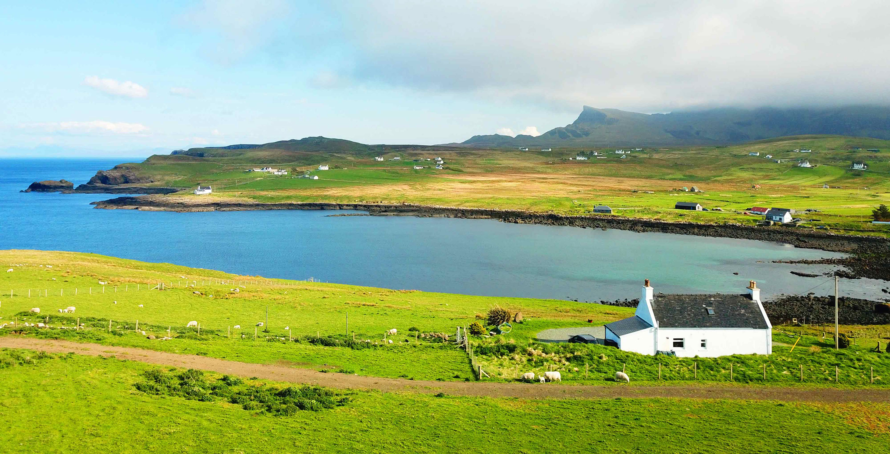 Self Catering Accommodation in North Skye looking towards The Quiraing and Trotternish Ridge